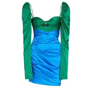 The Bar Twist Emerald & Cobalt Dress